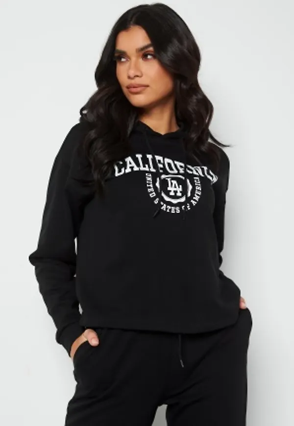 ONLY Comfy Life L/S Print Hood Black Print Californ XS