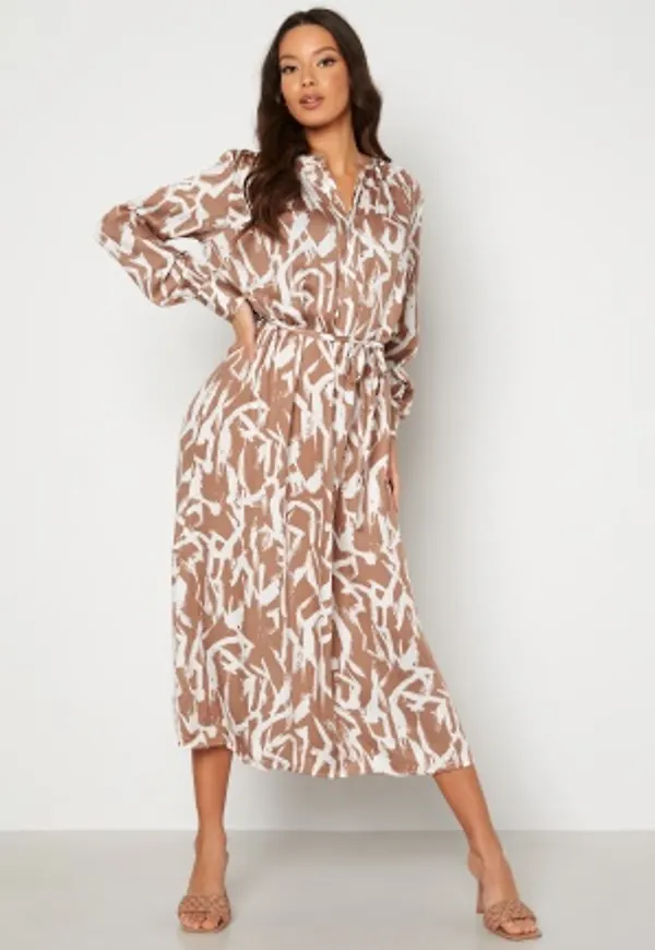 VILA Corba Midi Shirt Dress Portabella AOP Calla 42
