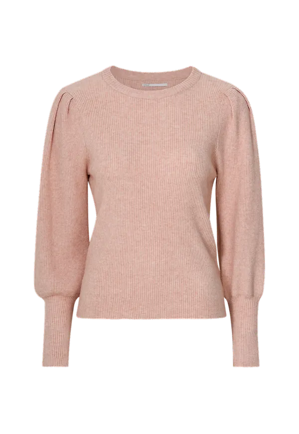 Only - Tröja onlKatia L/S Puff O-neck Pullover - Rosa