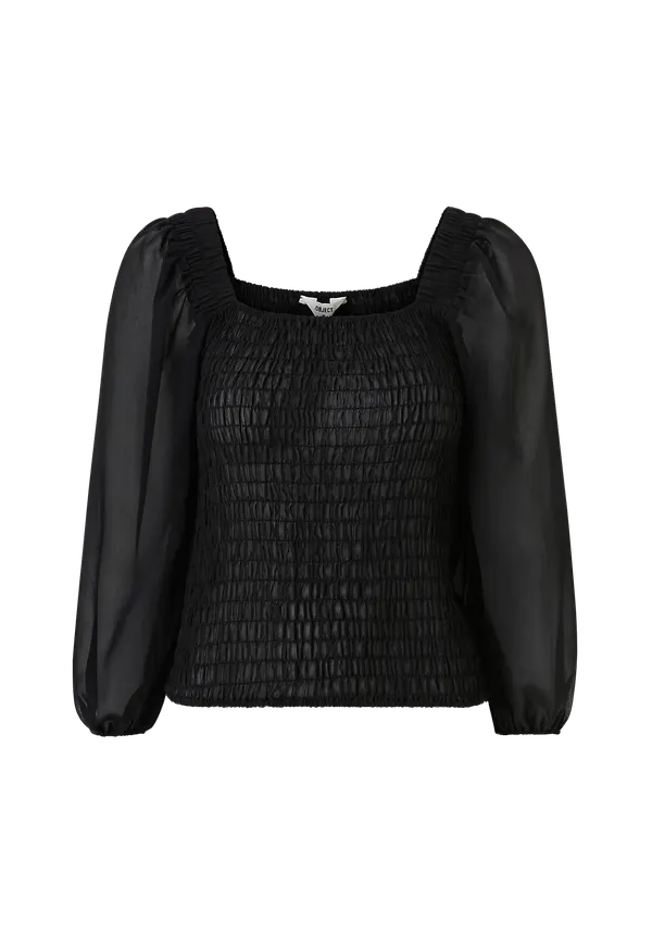 Object - Topp objWilfrida 3/4 Smock Top - Svart