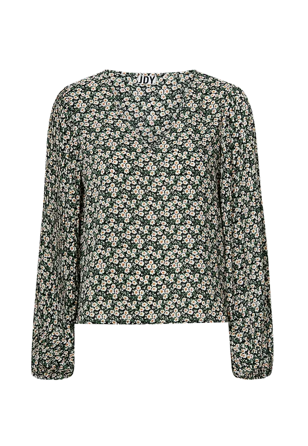 JDY - Blus jdySisto L/S Plisse Top Wvn - Svart