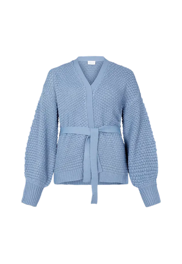 Vila - Cardigan viLiomy L/S Long Open Cardigan - Blå