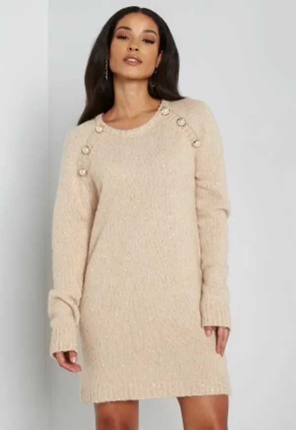 Ida Sjöstedt Diane Knit Dress Caramel Beige 34