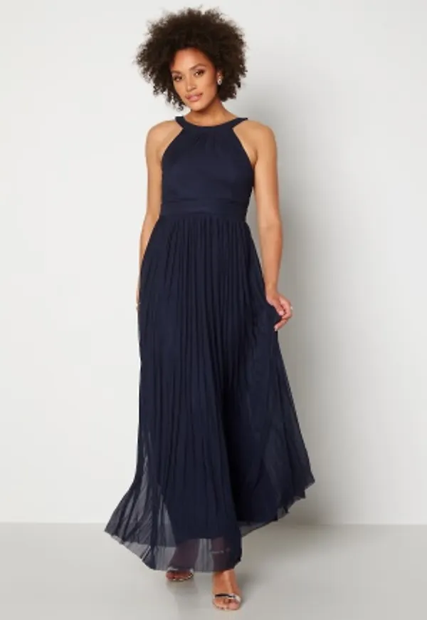 Moments New York Linnea Pleated Gown Navy 36