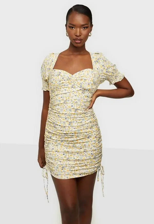 Bardot Rouched Mini Dress Klänning