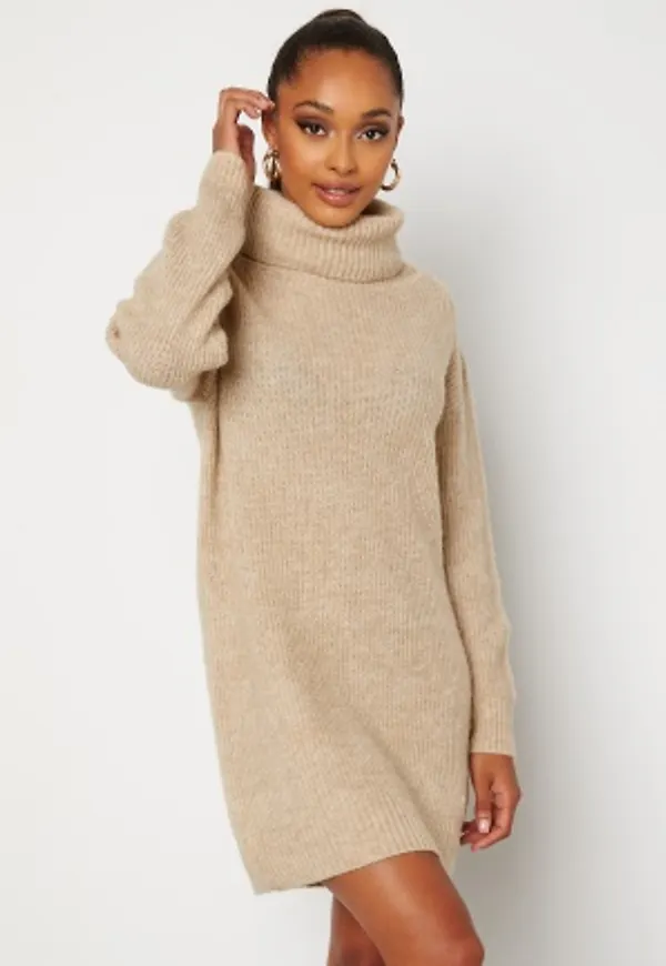 BUBBLEROOM Melissi knitted sweater dress Beige M