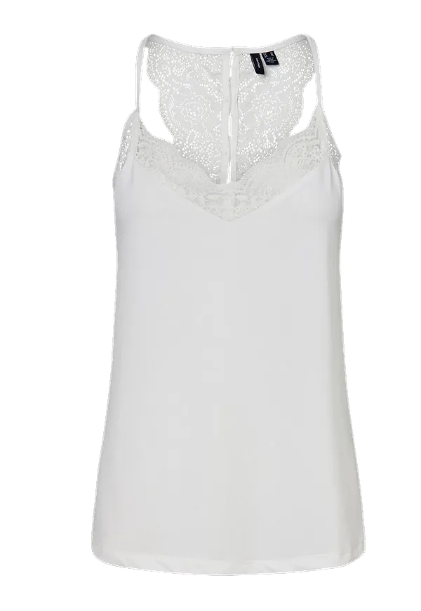 Vero Moda - Topp vmAna S/L Lace Top - Vit