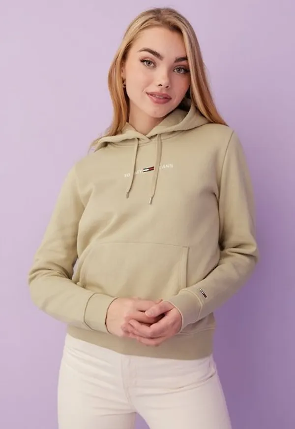 Tommy Jeans Tjw Linear Logo Hoodie Hoodies Sand