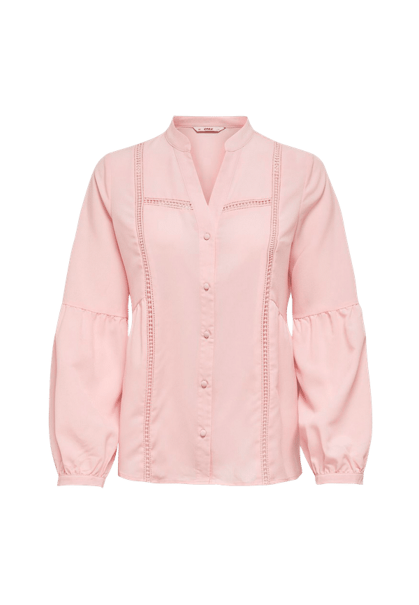 Only - Blus onlEva Life L/S Lace Insert Top Wvn - Rosa