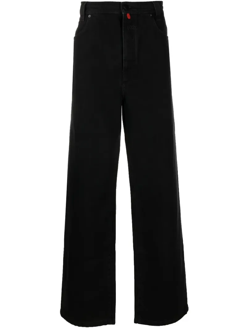 032c straight-jeans med logotypmärke - Svart