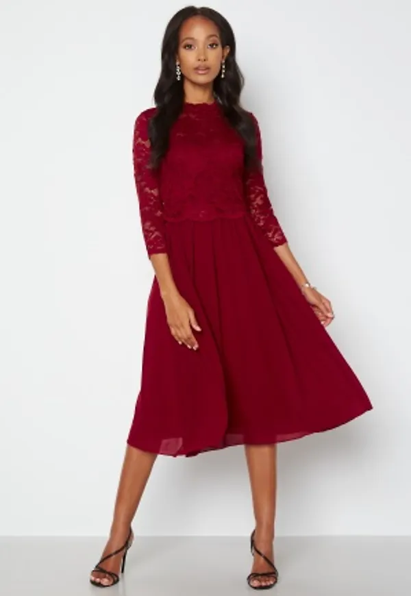 Bubbleroom Occasion Jolie Lace Dress Wine-red 38