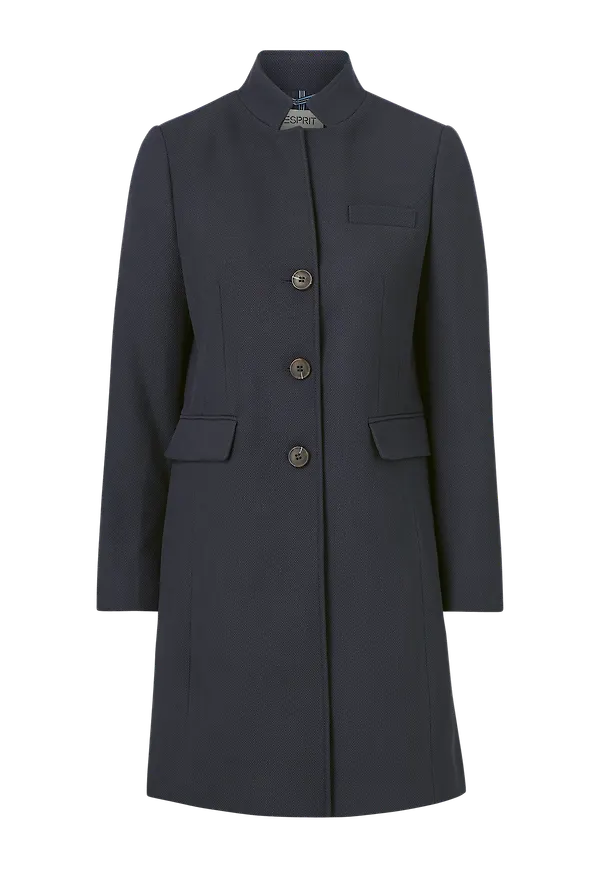 Esprit - Kappa Pique Coat - Blå