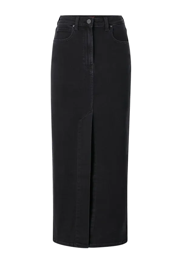 Lee - Jeanskjol Ultra Long Split - Svart