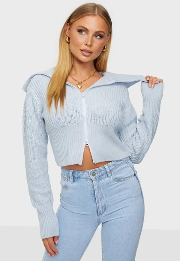 Gina Tricot Peyton Knitted Cardigan Cardigans Halogen Blue