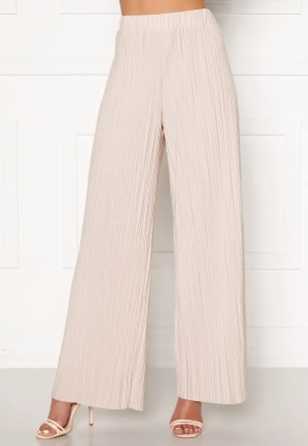 BUBBLEROOM Lola pleated trousers Light beige M