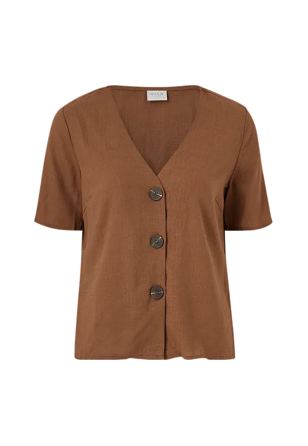 Vila - Blus viMonellie S/S Top - Brun