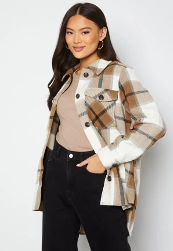 VERO MODA Olivia Check Jacket Tigers Eye Checks L