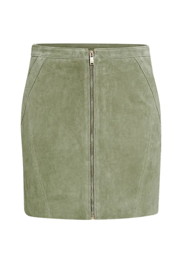 Only - Kjol onlCamara Suede Skirt - Grön