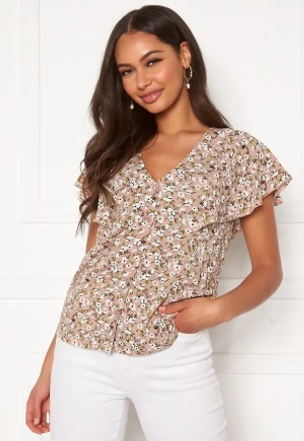 Happy Holly Fiona blouse Light pink / Patterned 52/54