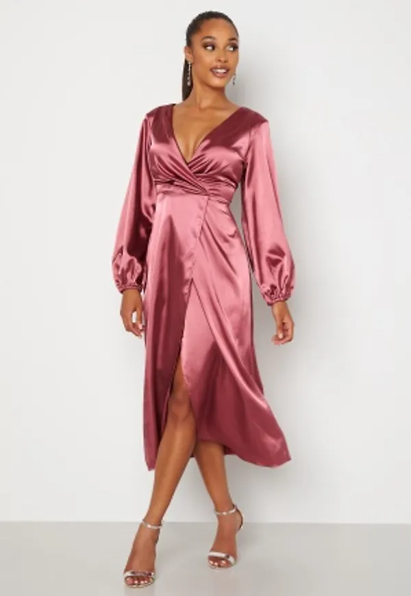 Bubbleroom Occasion Misha Satin Dress Dark dusty pink 38