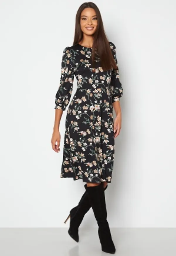 Happy Holly Susanna midi dress Black / Patterned 36/38