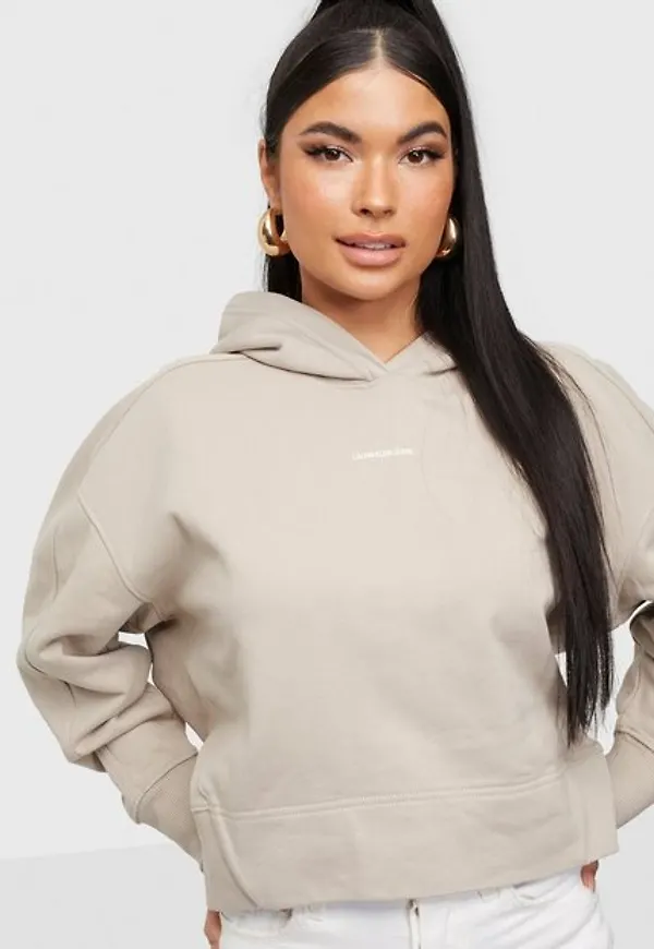 Calvin Klein Jeans Micro Branding Hoodie Hoodies Grey