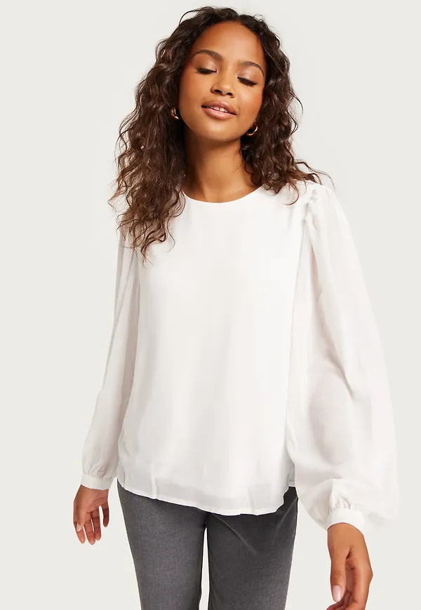 Object Collectors Item - Vardagsblusar - Cloud Dancer - Objmila L/S Top Noos - Blusar & Skjortor - Everyday blouses