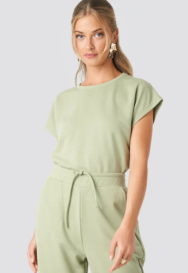 NA-KD Basic Slip Top - Green