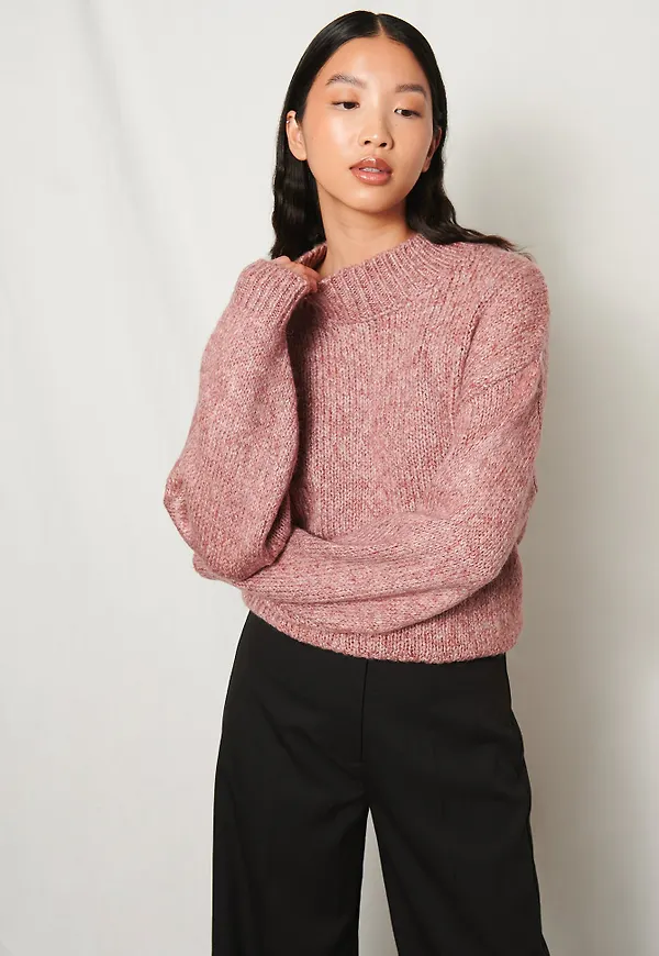 NA-KD Trend Stickad Tröja I Melange - Pink