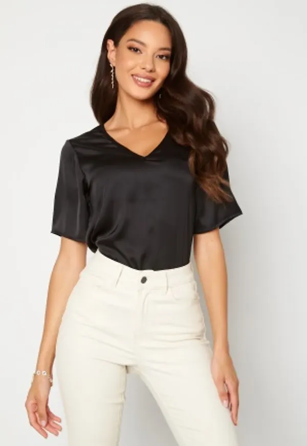 Alexandra Nilsson X Bubbleroom Satin T-shirt Black XS