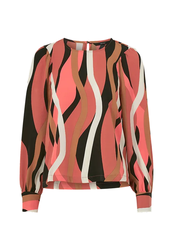 Vero Moda - Blus vmMolly LS Top Wvn - Svart