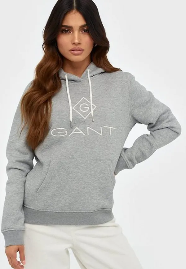 Gant Lock Up Sweat Hoodie Hoodies Grey Melange
