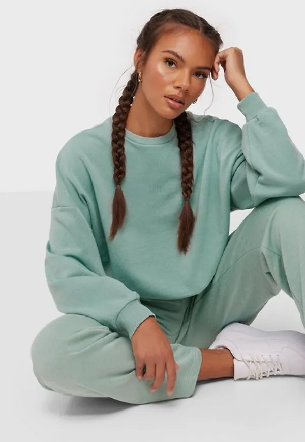 NLY Trend Effortless Chunky Sweat Långärmade T-shirts Blå/Grön