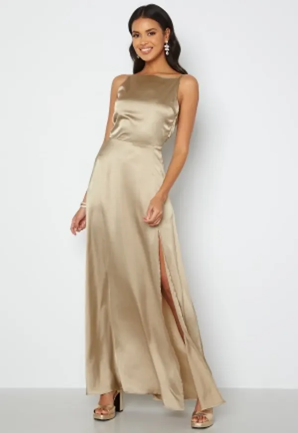 Bubbleroom Occasion Laylani Satin Gown Gold 40