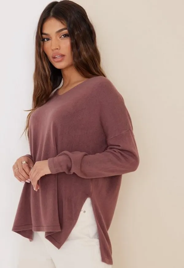 Only Onlamalia L/S V-Neck Pullover Knt Stickade tröjor Rose Brown