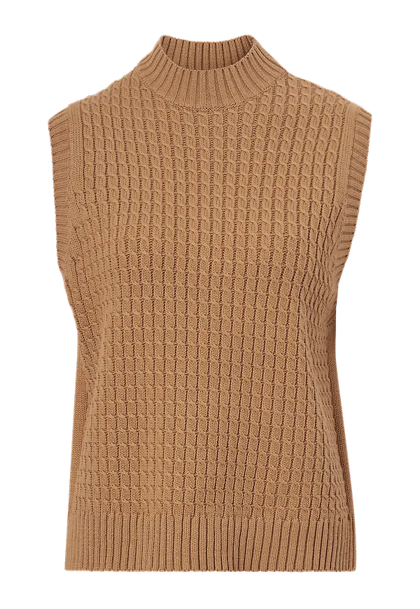 Only - Väst onlVema S/L Vest Cs Knt - Brun