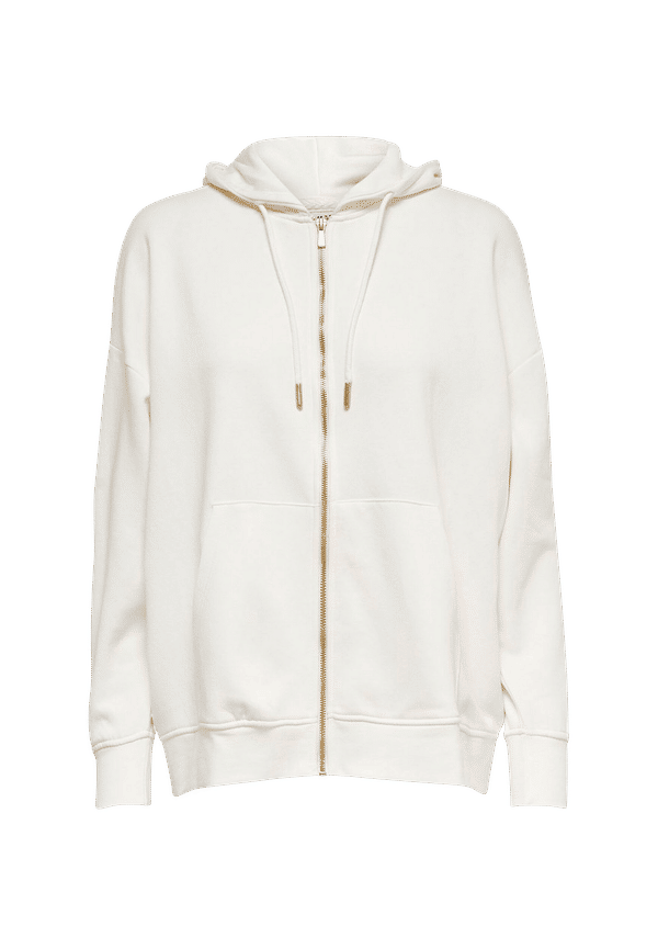 Only - Sweatshirt onlFeel Life L/S Zip Oversize Hood - Vit