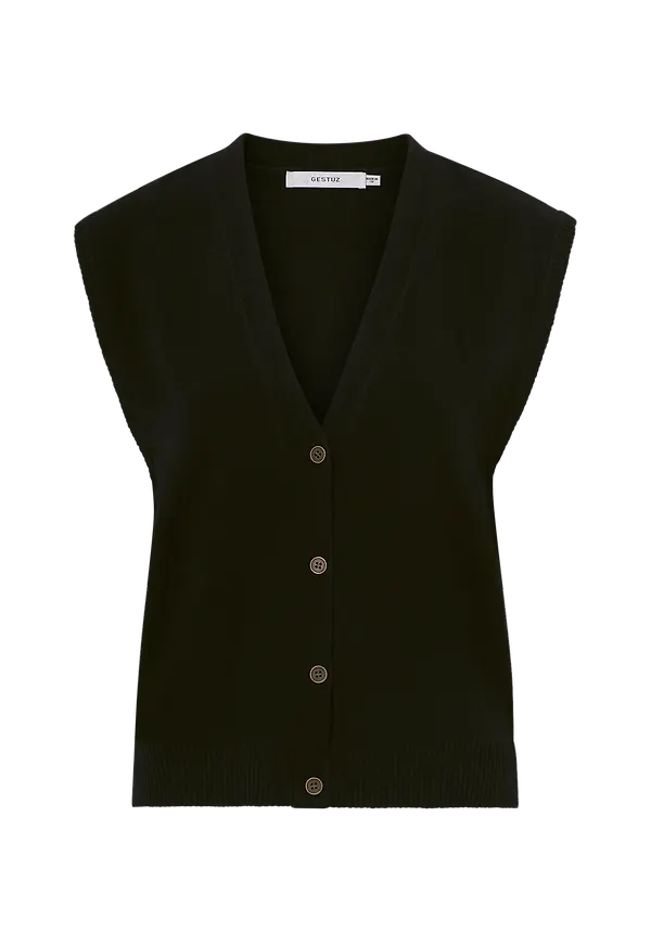 Gestuz - Väst ThildaGZ Wool Waistcoat - Svart