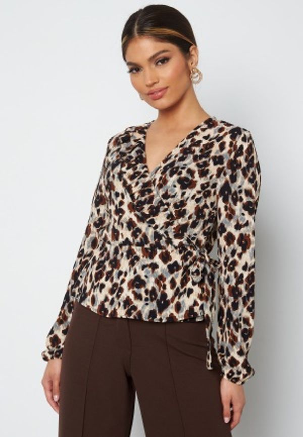 ONLY Carly L/S Wrap Short Top Cloud Dancer Nature 38