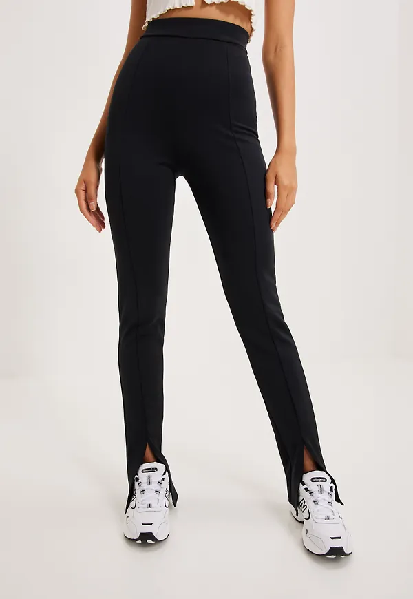 NLY One - Byxor - High Waist Slit Pant - Byxor & Shorts - Pants
