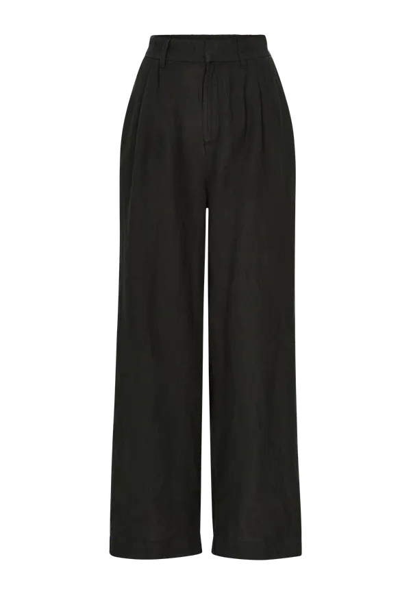 Gina Tricot - Byxor Denise Linen Trousers - Svart
