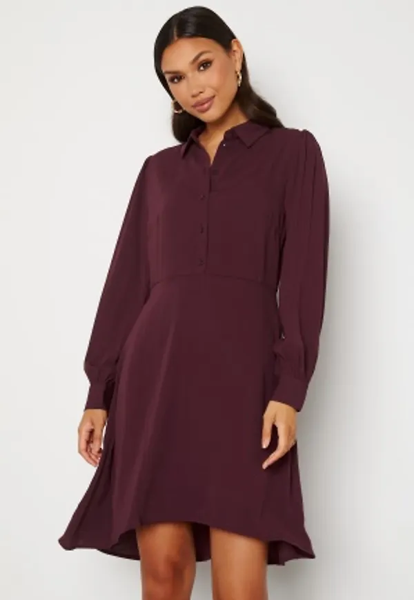 VILA Nalu L/S Dress Winetasting 36