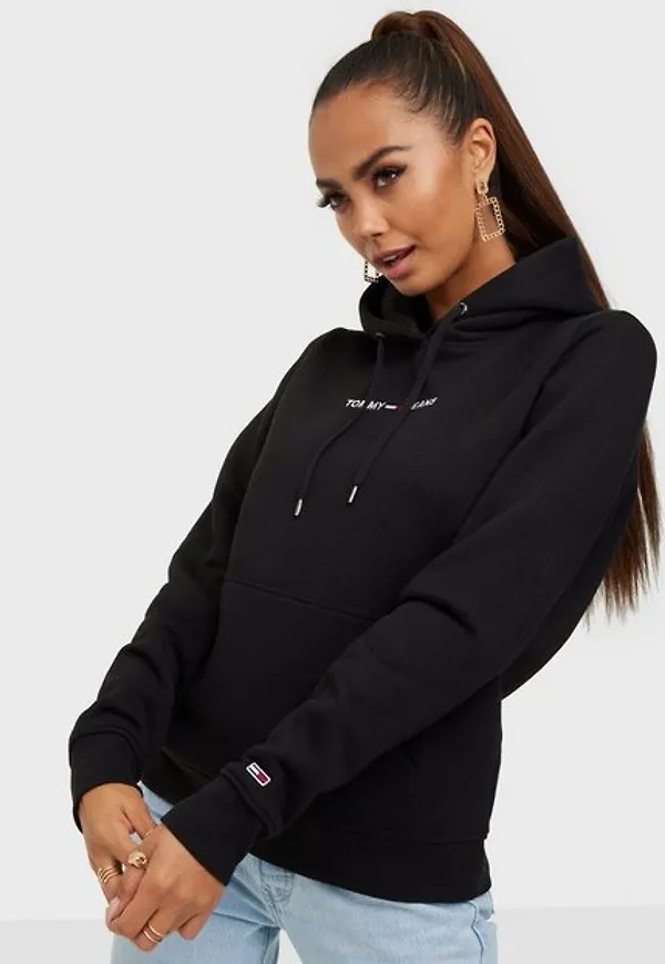 Tommy Jeans Tjw Linear Logo Hoodie Hoodies Svart