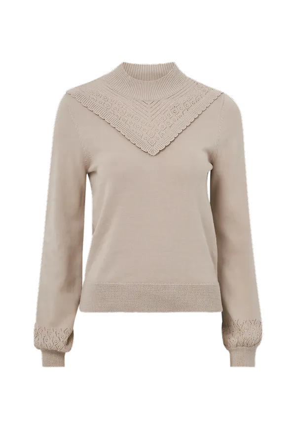 Object - Topp objSharon L/S Knit Pullover - Grå