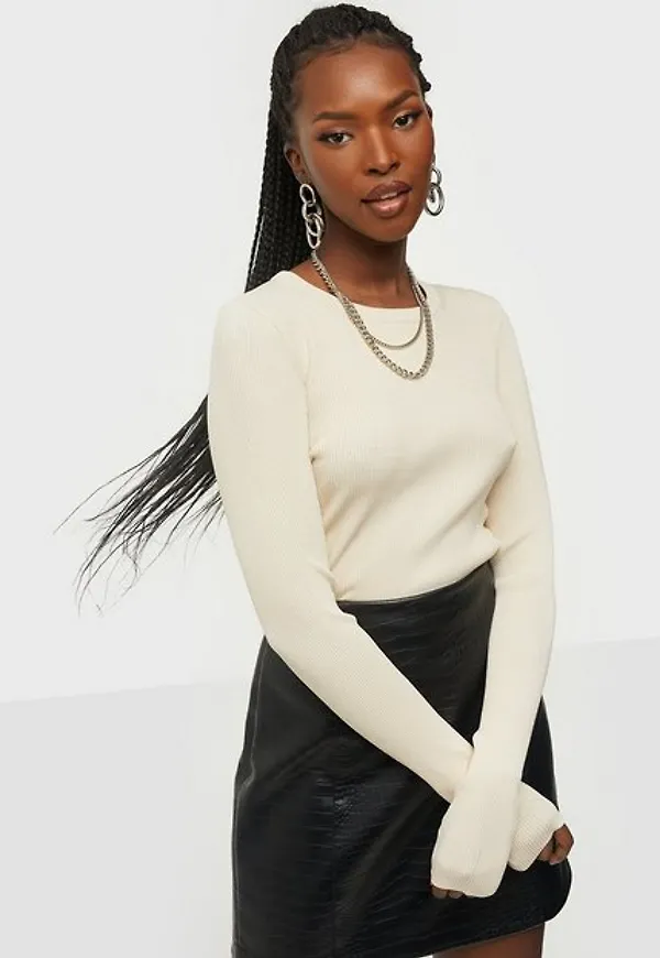 Selected Femme Slfamelia Ls Knit O-Neck B Noos Stickade tröjor