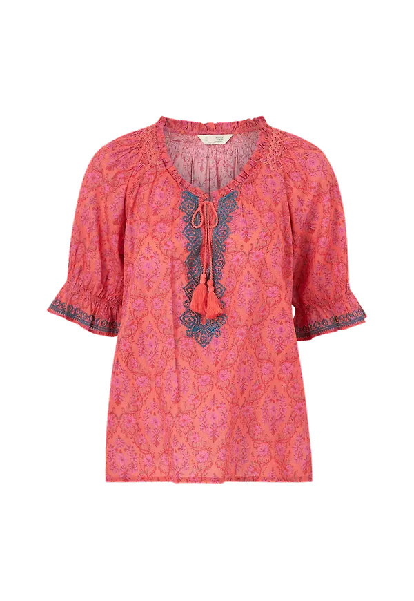 Odd Molly - Blus Isabelle Short Sleeve Blouse - Orange