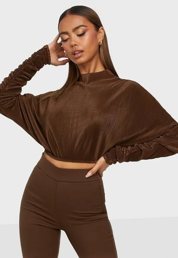 Bianca x Nelly.com Everyday Blouse Långärmade toppar Brun