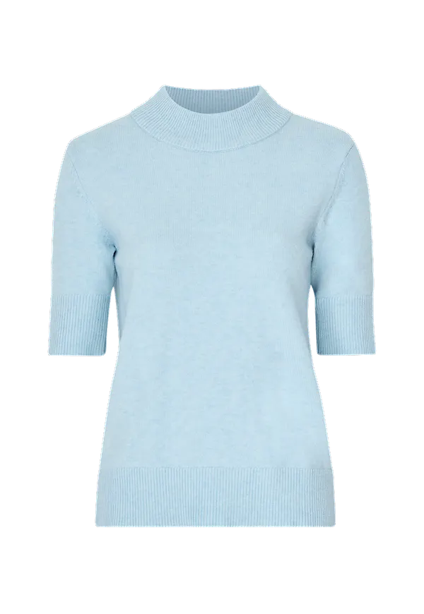 Vila - Topp Viril Crew Neck 2/4 Knit Top - Blå