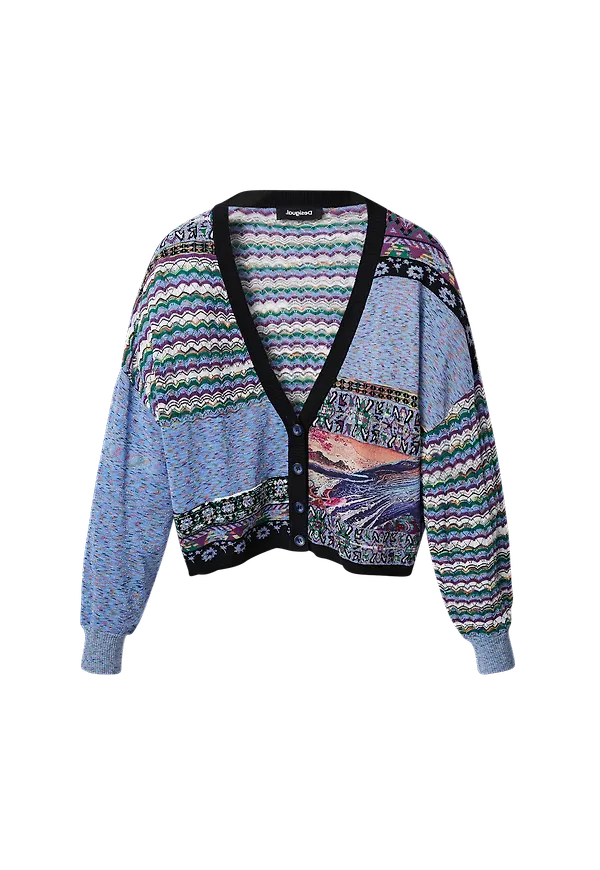 Desigual - Cardigan Jers_Crepusculo - Blå
