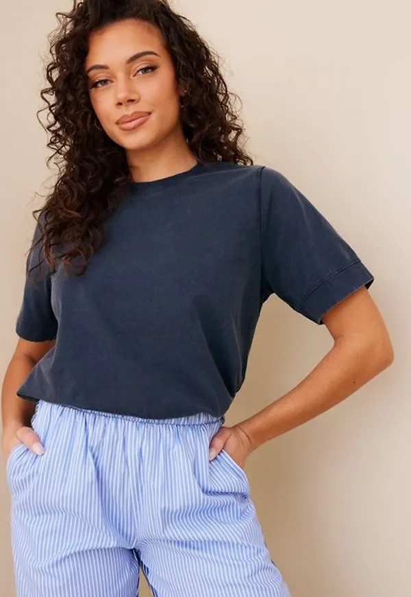 Pieces Pchaldora Ss Top Bc T-shirts Dark Blue Denim